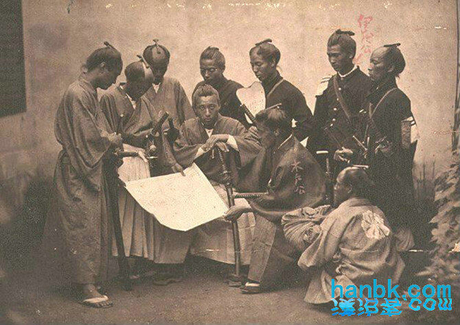 日本明治维新时期照片，图为长州藩志士在在戊辰之役时的合影